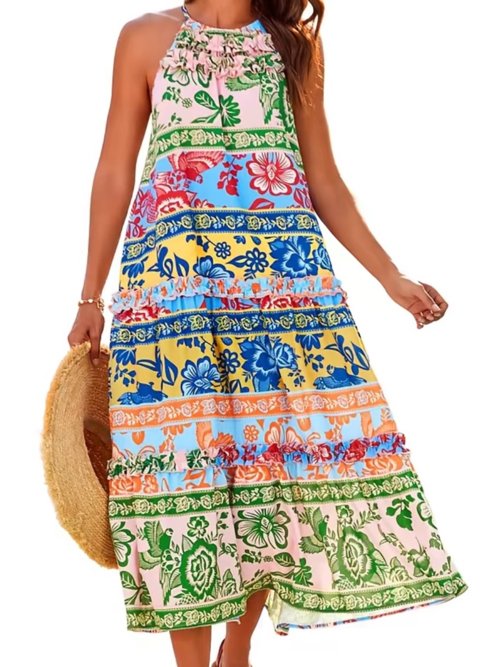 Grace Karin Floral Maxi Dress With Pockets